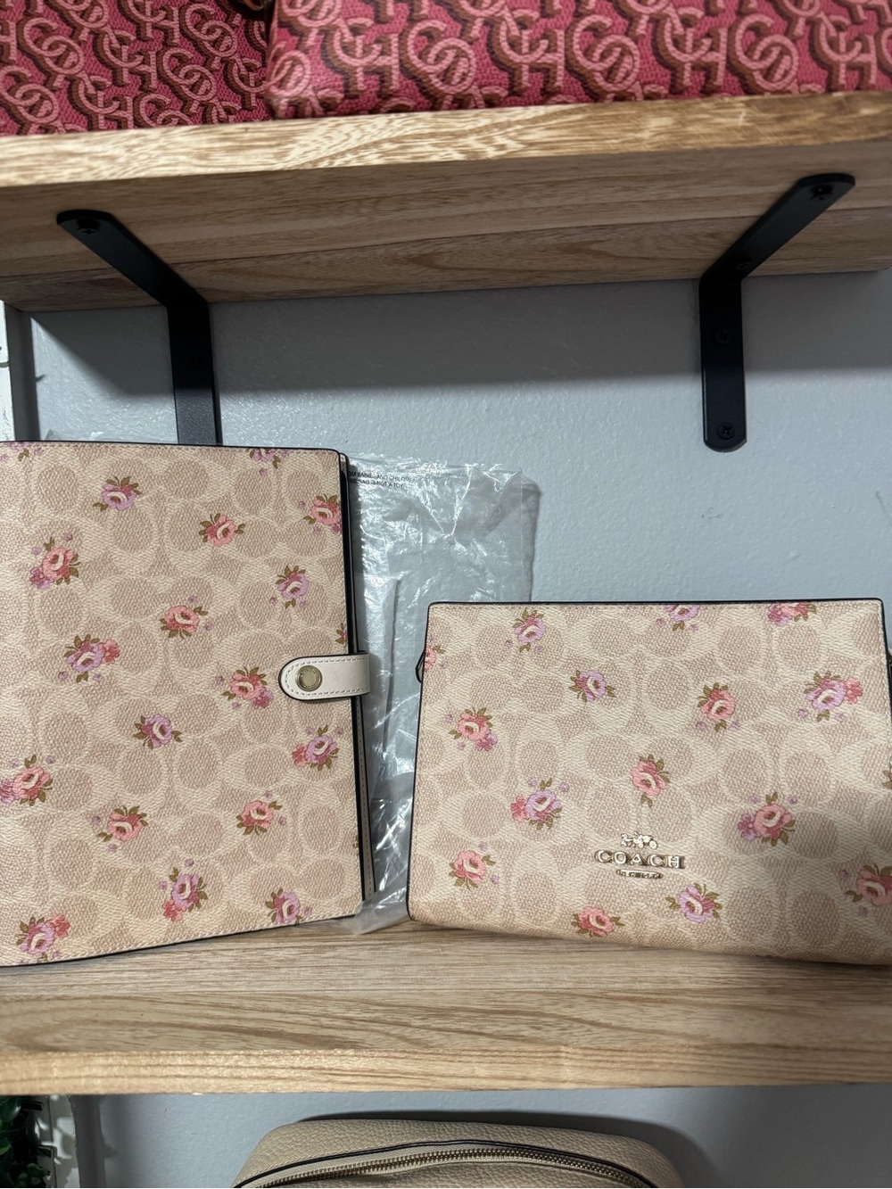 Coach Beige Floral Signature Notebook/Crossbody Set!!!